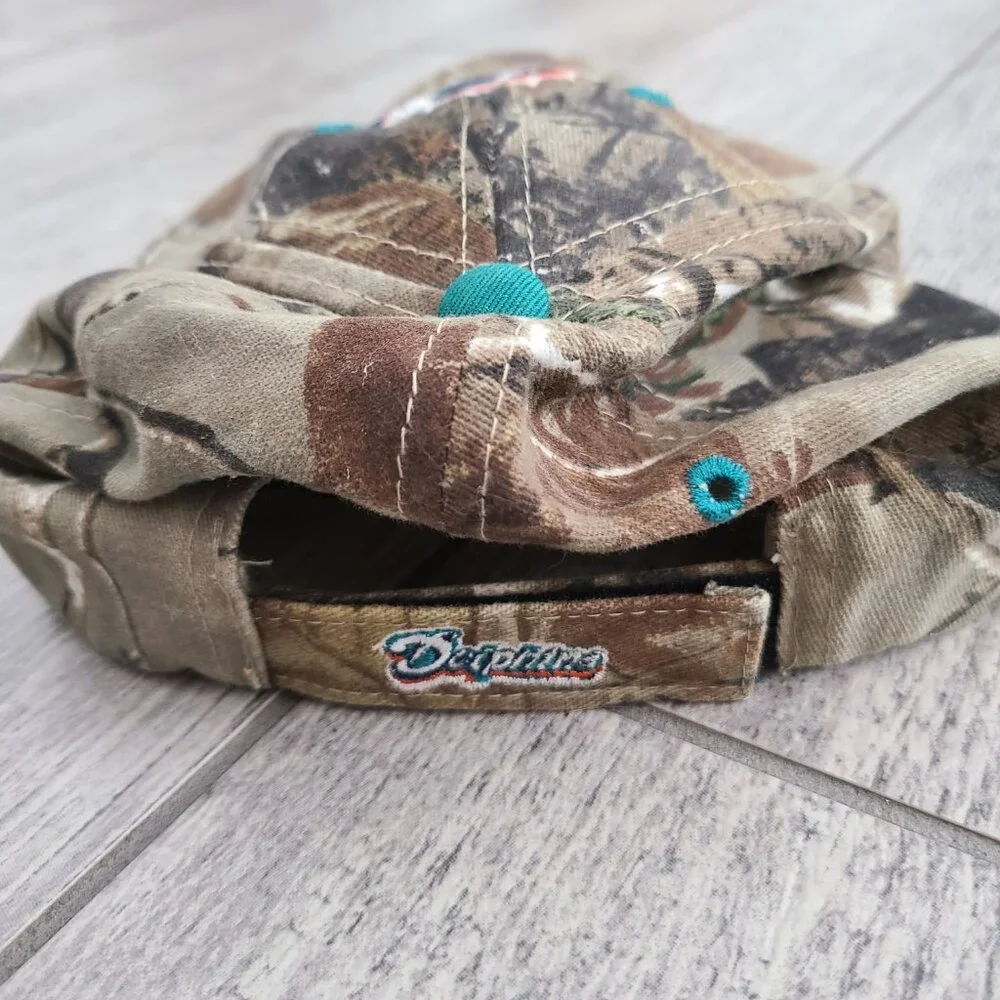 NFL Miami Dolphins Camo Hat & Knit Scarf Set Team Apparel One Size